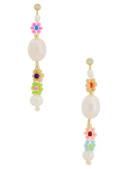 ANNI LU - Mexi Flower Women's Lightweight Beaded Drop Earrings Gold