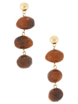 Casa Clara - Terra Mar Women's Earth-Tone Stone Drop Earrings Brown