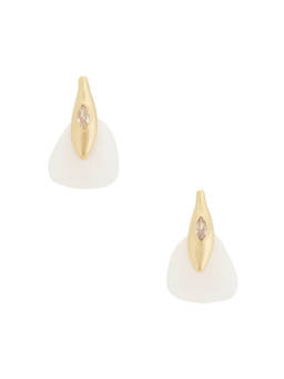 Ettika - Solstice Women's Gold-Tone Gemstone Drop Earrings White