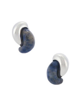 LELET NY - Stella Stone Women's Lightweight Metal Stud Earrings Blue & Silver