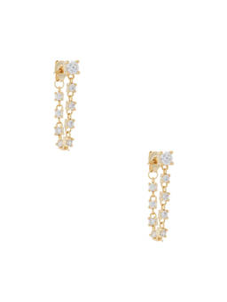 Lili Claspe - Esther Chain Women's Crystal Drop Earrings Gold