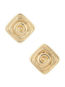 Luv AJ - Seychelles Women's Gold-Tone Swirl Square Stud Earrings Gold