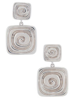 Luv AJ - Seychelles Women's Statement Square Drop Earrings Silver