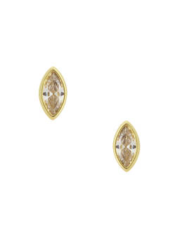 SHASHI - Marquise Bezel Women's CZ Stone Stud Earrings Gold