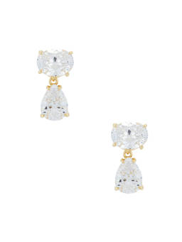 SHASHI - Oval Pear Women's Crystal Drop Earrings Gold