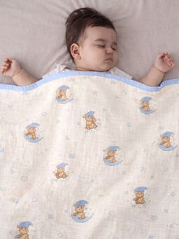 Little Surprise Box - Blue Moon Pure Muslin Cotton Blanket For Newborns (0-8 Years)