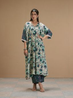 AFFROZ - Taabir Green Printed Kurta with Palazzo (Set of 2)