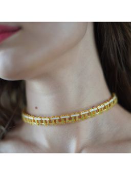 She Ela Jewel - Olive Green Hashtag Choker