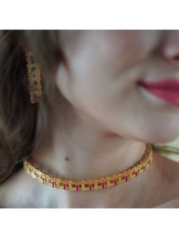 She Ela Jewel - Pink Orange Hashtag Choker