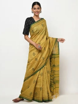 Fabindia - Silk Tussar Block Print Sari