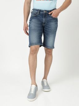 Wrangler - Men Slim Fit Blue Shorts