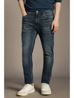 Louis Philippe - Men Navy Blue Mid Slim Tapered Fit Jeans