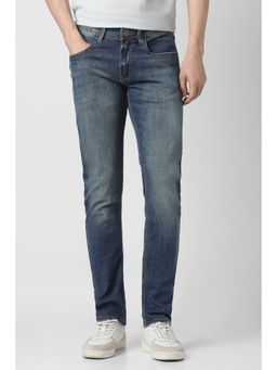 Peter England - Men Blue Mid Wash Jeans