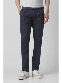 Peter England - Men Navy Blue Mid Wash Jeans