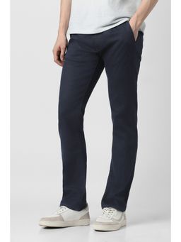 Peter England - Men Navy Blue Mid Wash Jeans