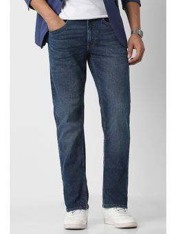 Peter England - Men Blue Mid Wash Jeans