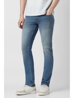 Peter England - Men Blue Mid Wash Jeans