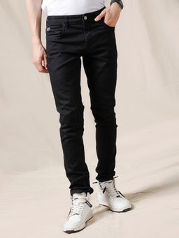 WROGN - Black Solid Dash Slim Fit Jeans