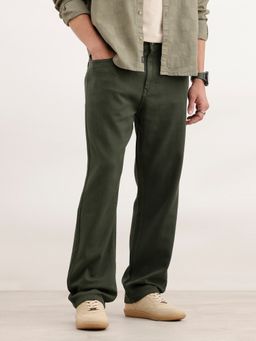 WROGN - Olive Solid Anti Fit Denim Jeans