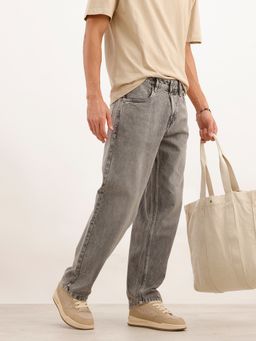WROGN - Grey Loose Fit Faded Denim Jeans