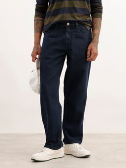 WROGN - Blue Solid Loose Fit Denim Jeans