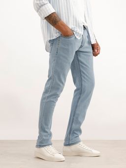 WROGN - Blue Washed Solid Slim Fit Jeans