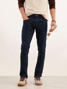 WROGN - Blue Solid Slim Fit Denim Jeans