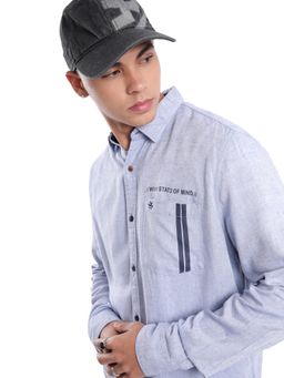 WROGN - Classic Blue Pocket Printed Shirt