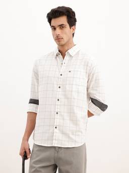 WROGN - White Classic Checkered Regular Fir Shirt