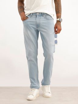 WROGN - Blue Solid Slim Fit Denim Jeans