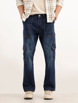 WROGN - Blue Classic Relaxed Fit Denim Cargos