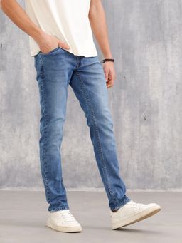 WROGN - Blue Slim Fit Mid Washed Jeans