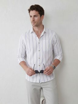 WROGN - Classic White Stripes Slim Fit Shirt