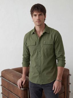 WROGN - Olive Comfort Fit Double Pocket Shirt