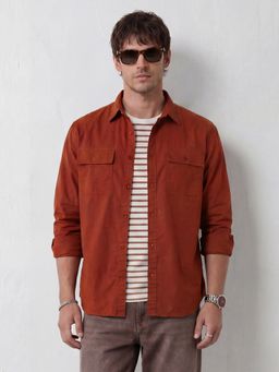 WROGN - Rust Comfort Fit Double Pocket Shirt