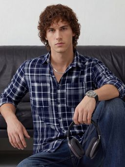 WROGN - Blue Contemporary Checks with Utility Styling