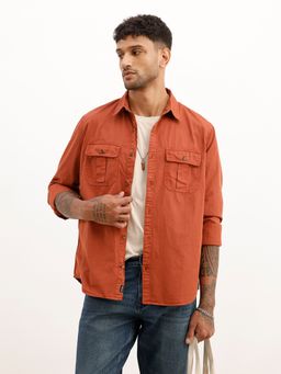 WROGN - Rust Comfort Fit Double Pocket Shirt