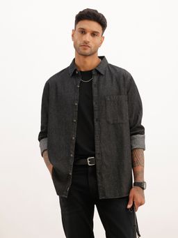 WROGN - Grey Slim Fit Denim Shirt