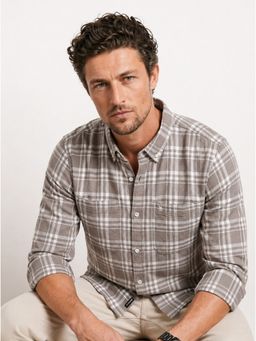 WROGN - Peach Slim Fit Checkered Shirt