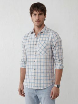 WROGN - Blue Classic Slim Fit Checkered Shirt