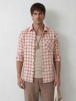 WROGN - Brown Classic Slim Fit Checkered Shirt