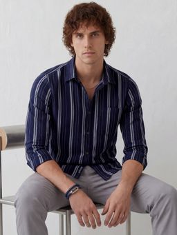 WROGN - Navy Blue The Modern Casual Stripe Edit