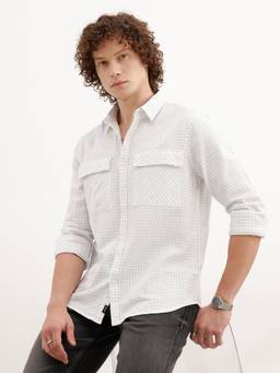 WROGN - White Slim Fit Double Pocket Shirt