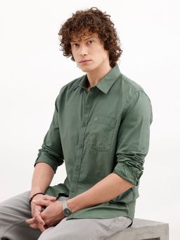 WROGN - Green Solid Slim Fit Shirt