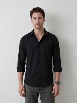 WROGN - Black Smart Casual Shirt with Sleek Elevated Style