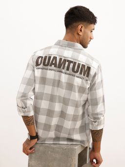 WROGN - Grey Slim Fit Placement Printed Shirt