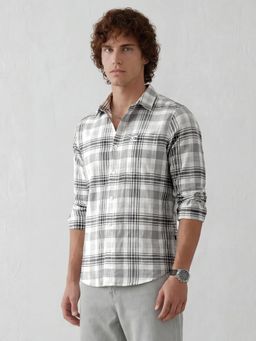 WROGN - Grey Men's Casual Checkered Pattern Shirt