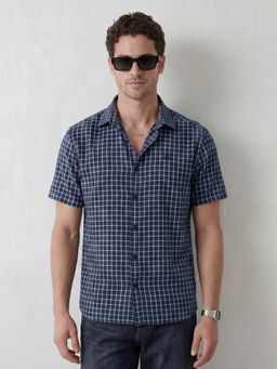 WROGN - Blue Classic Windowpane Checks Comfort Fit Shirt