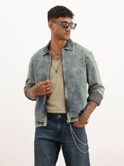 WROGN - Blue Regular Fit Tinted Overshirt