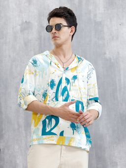 WROGN - Multi-Color Graffiti Aop Hooded Shirt